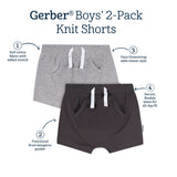 2-Pack Baby Boys Gray Shorts-Gerber Childrenswear Wholesale
