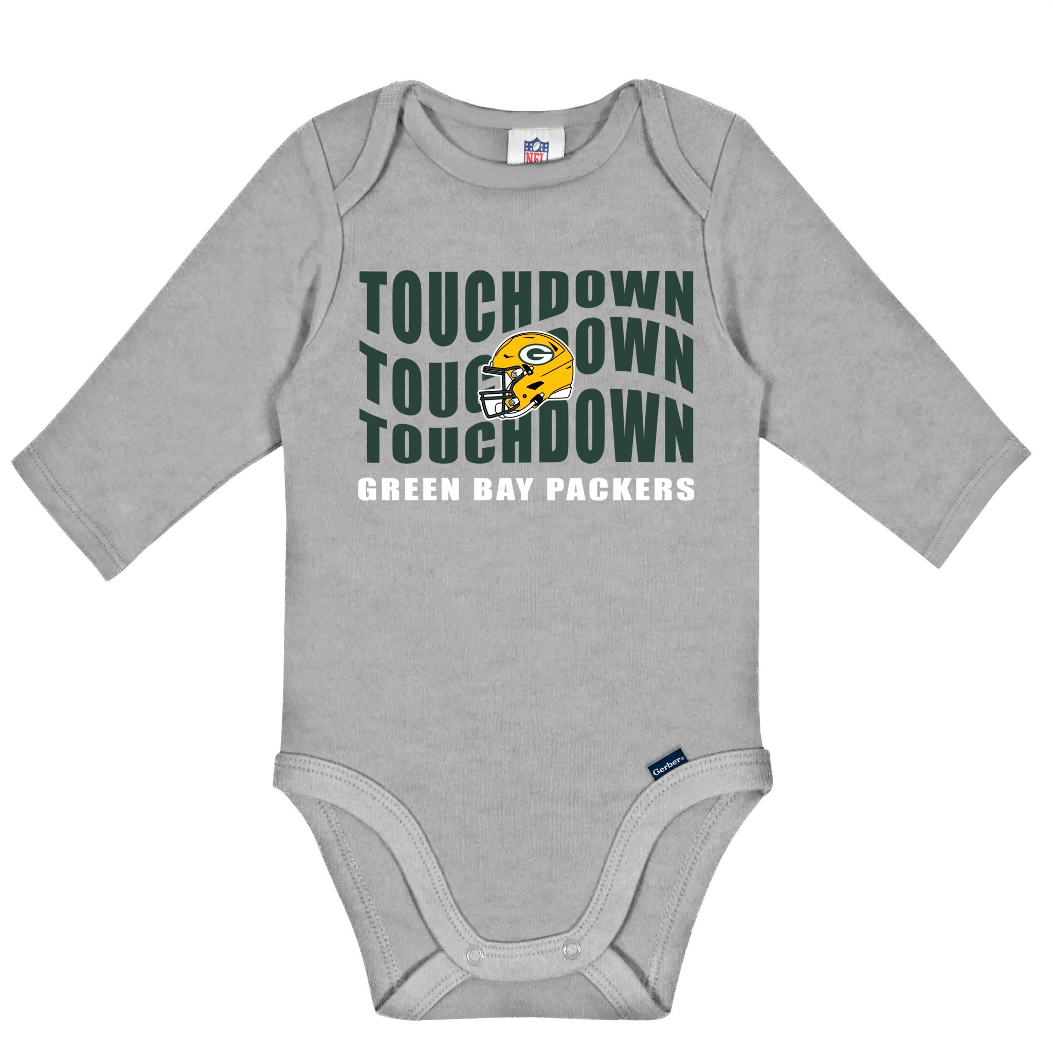 2-Pack Baby Boys Green Bay Packers Long Sleeve Bodysuit Set-Gerber Childrenswear Wholesale