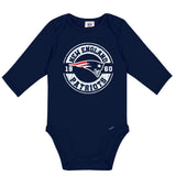 2-Pack Baby Boys New England Patriots Long Sleeve Bodysuit Set-Gerber Childrenswear Wholesale