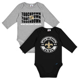 2-Pack Baby Boys New Orleans Saints Long Sleeve Bodysuit Set-Gerber Childrenswear Wholesale