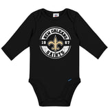 2-Pack Baby Boys New Orleans Saints Long Sleeve Bodysuit Set-Gerber Childrenswear Wholesale