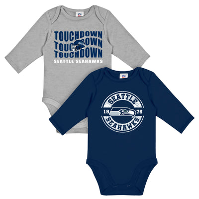2-Pack Baby Boys Seattle Seahawks Long Sleeve Bodysuit Set-Gerber Childrenswear Wholesale