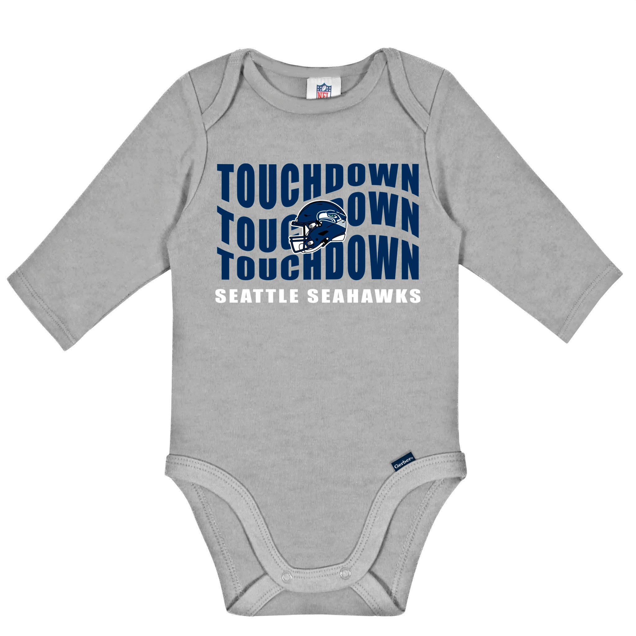 2-Pack Baby Boys Seattle Seahawks Long Sleeve Bodysuit Set-Gerber Childrenswear Wholesale