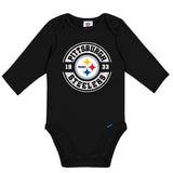 2-Pack Baby Boys Pittsburgh Steelers Long Sleeve Bodysuit Set-Gerber Childrenswear Wholesale