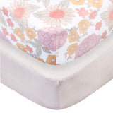 2-Pack Baby Girls Retro Floral Crib Sheet-Gerber Childrenswear Wholesale