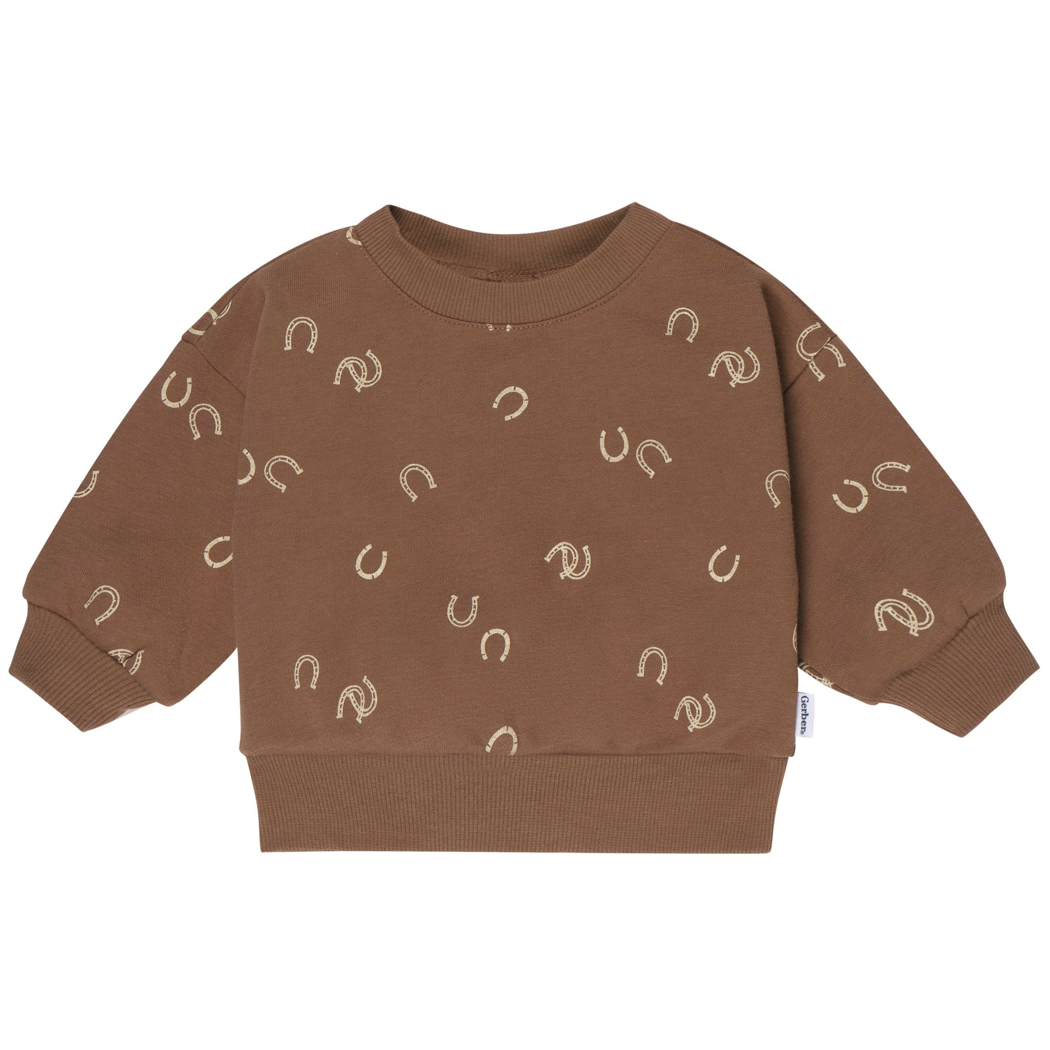 2-Piece Baby & Toddler Boys Brown Horseshoe Fleece Outfit Set-Gerber Childrenswear Wholesale