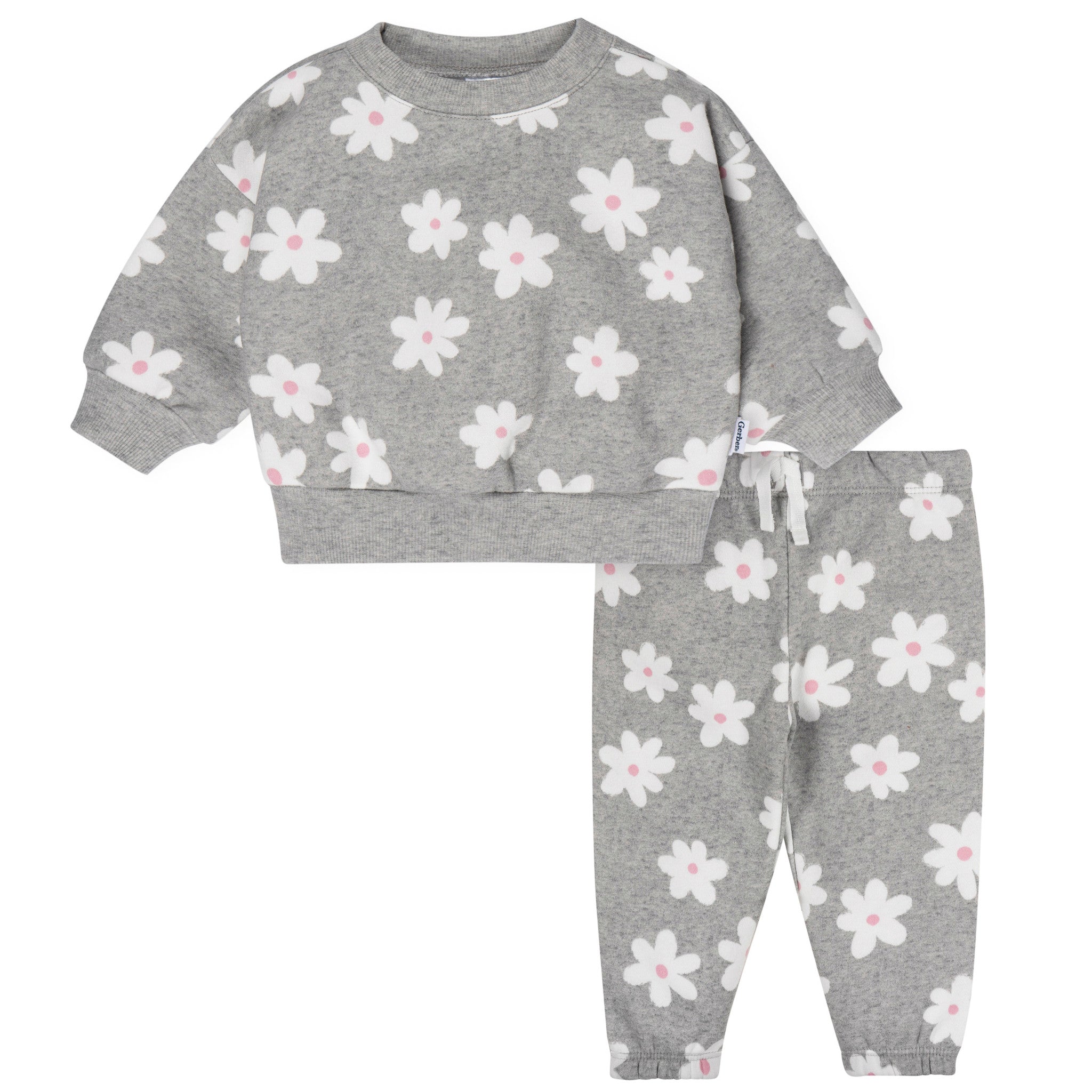 2-Piece Baby & Toddler Girls Big Daisies Fleece Outfit Set-Gerber Childrenswear Wholesale