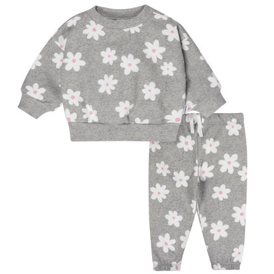 2-Piece Baby & Toddler Girls Big Daisies Fleece Outfit Set-Gerber Childrenswear Wholesale