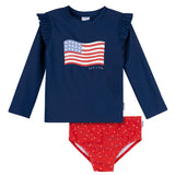 2-Piece Baby & Toddler Girls Usa Flag Rashguard and Bottoms-Gerber Childrenswear Wholesale