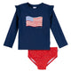2-Piece Baby & Toddler Girls Usa Flag Rashguard and Bottoms-Gerber Childrenswear Wholesale