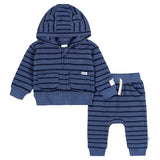 2-Piece Baby Boys Blue Hooded Jacket & Jogger Set-Gerber Childrenswear Wholesale