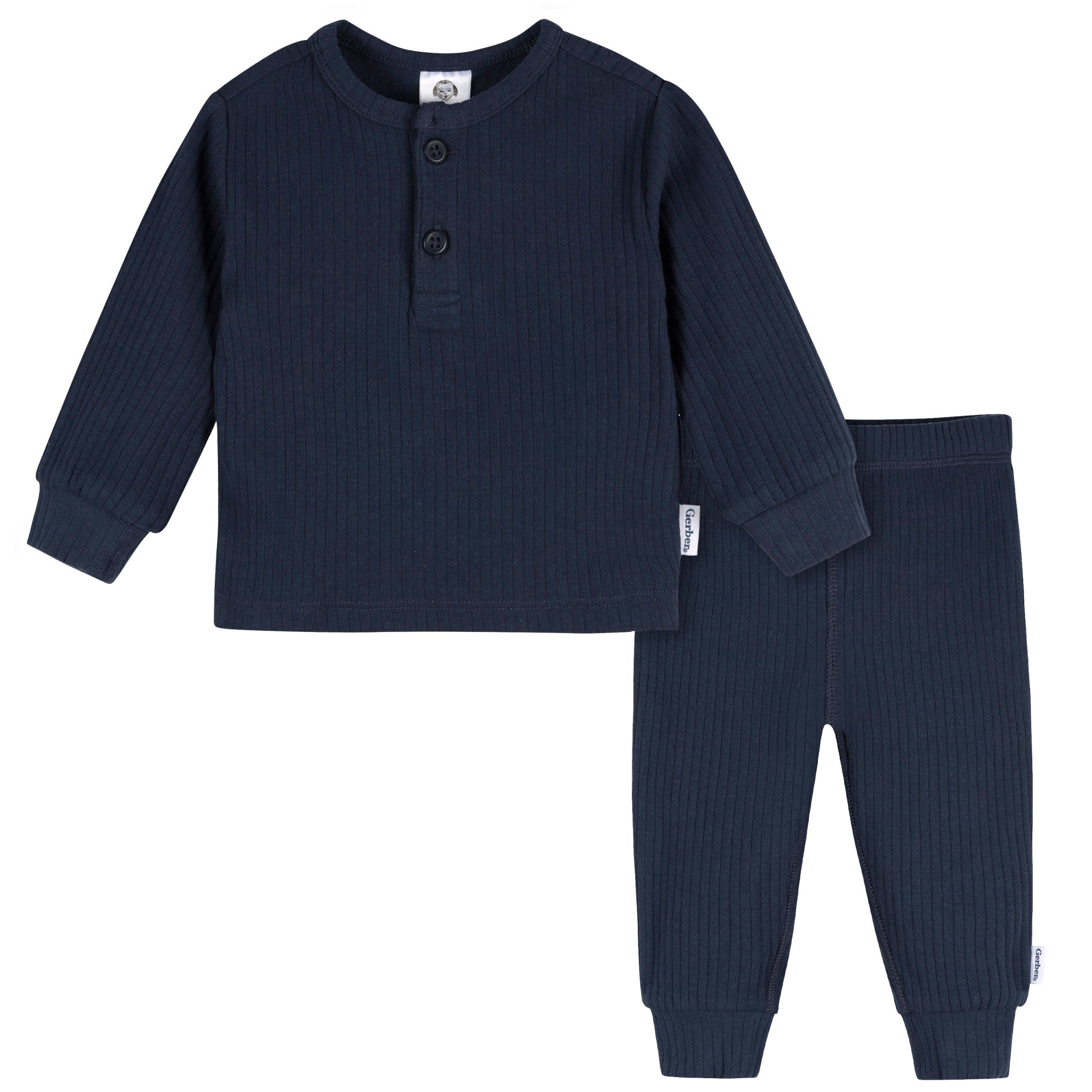 2-Piece Baby Boys Blue Nights Top and Active Pant Set-Gerber Childrenswear Wholesale