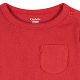 2-Piece Baby Boys Red Bodysuit & Shorts Set-Gerber Childrenswear Wholesale