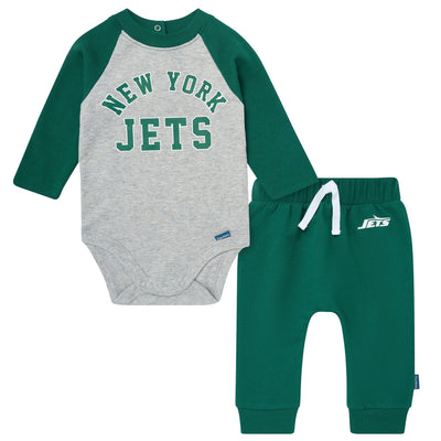 2-Piece Baby Neutral New York Jets Bodysuit and Jogger Set-Gerber Childrenswear Wholesale
