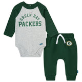 2-Piece Baby Neutral Green Bay Packers Bodysuit and Jogger Set-Gerber Childrenswear Wholesale