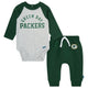 2-Piece Baby Neutral Green Bay Packers Bodysuit and Jogger Set-Gerber Childrenswear Wholesale