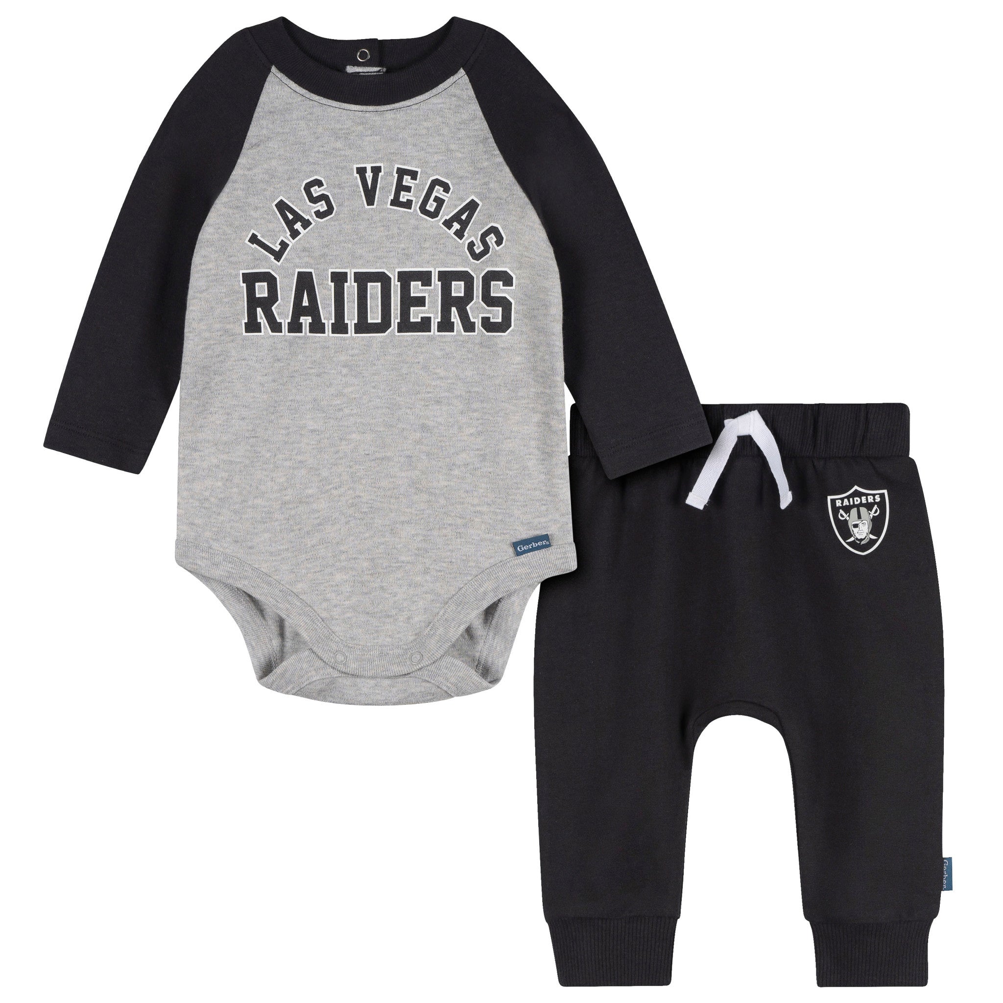 2-Piece Baby Neutral Las Vegas Raiders Bodysuit and Jogger Set-Gerber Childrenswear Wholesale