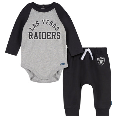 2-Piece Baby Neutral Las Vegas Raiders Bodysuit and Jogger Set-Gerber Childrenswear Wholesale