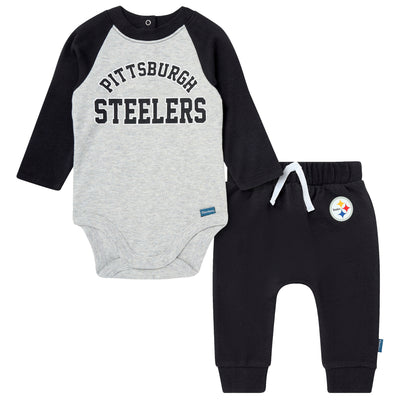 2-Piece Baby Neutral Pittsburgh Steelers Bodysuit and Jogger Set-Gerber Childrenswear Wholesale