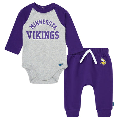 2-Piece Baby Neutral Minnesota Vikings Bodysuit and Jogger Set-Gerber Childrenswear Wholesale