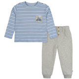 2-Piece Infant & Toddler Boys Grey Top & Jogger Set-Gerber Childrenswear Wholesale
