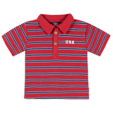 2-Piece Infant & Toddler Boys Red & Blue Polo Shirt and Shorts Set-Gerber Childrenswear Wholesale
