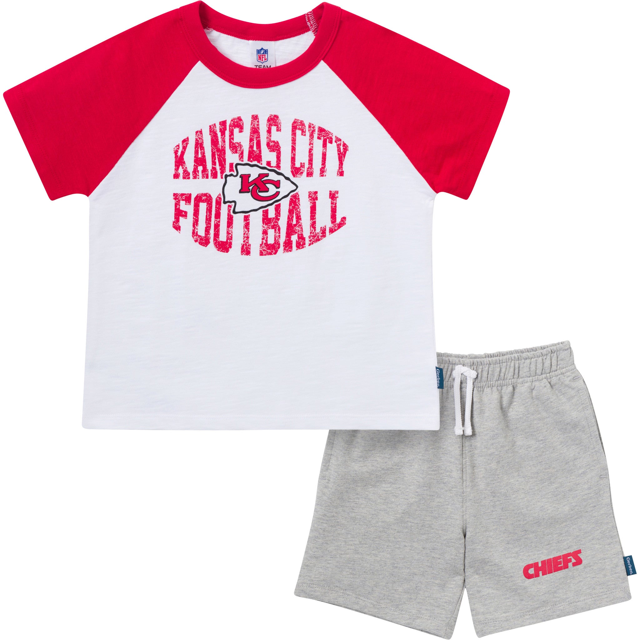 2-Piece Infant & Toddler Boys Kansas City Chiefs T-Shirt and Shorts Set-Gerber Childrenswear Wholesale