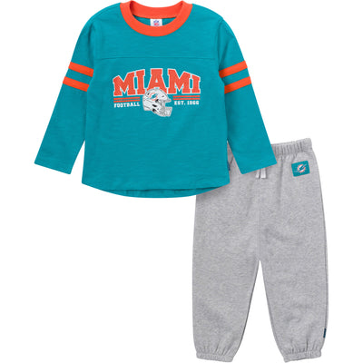 2-Piece Infant & Toddler Boys Miami Dolphins Shirt and Sweatpant Set-Gerber Childrenswear Wholesale