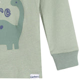 2-Piece Infant & Toddler Boys Green Dino Cotton Pajama Set-Gerber Childrenswear Wholesale
