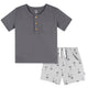 2-Piece Infant & Toddler Boys Grey Henley Top and Shorts Set-Gerber Childrenswear Wholesale