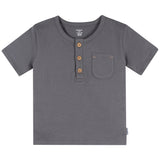 2-Piece Infant & Toddler Boys Grey Henley Top and Shorts Set-Gerber Childrenswear Wholesale