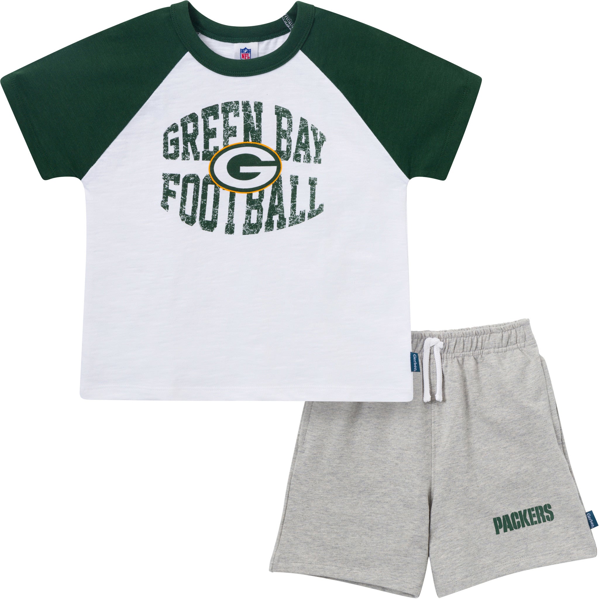 2-Piece Infant & Toddler Boys Green Bay Packers T-Shirt and Shorts Set-Gerber Childrenswear Wholesale