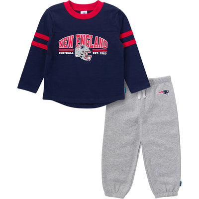 2-Piece Infant & Toddler Boys New England Patriots Shirt and Sweatpant Set-Gerber Childrenswear Wholesale