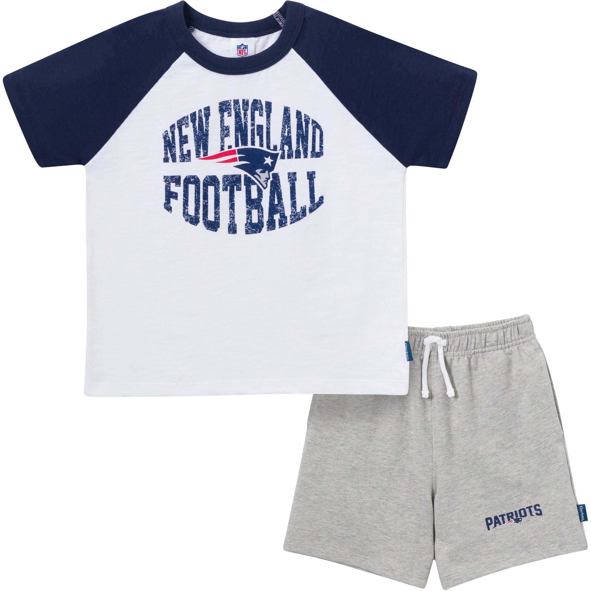2-Piece Infant & Toddler Boys New England Patriots T-Shirt and Shorts Set-Gerber Childrenswear Wholesale