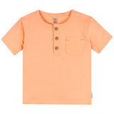2-Piece Infant & Toddler Boys Peach Henley Top and Shorts Set-Gerber Childrenswear Wholesale
