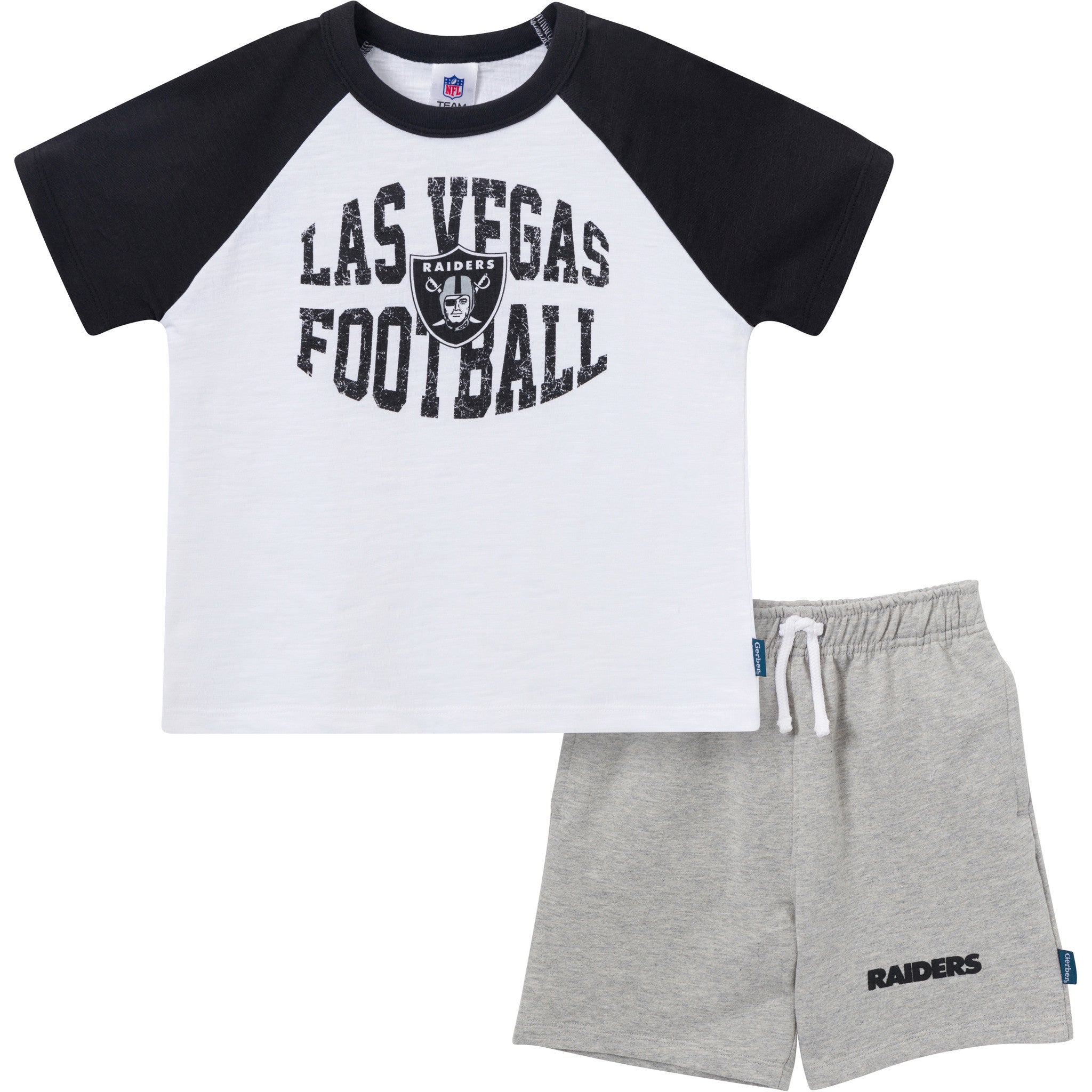 2-Piece Infant & Toddler Boys Las Vegas Raiders T-Shirt and Shorts Set-Gerber Childrenswear Wholesale