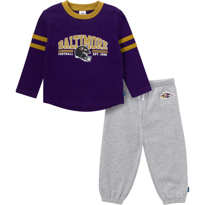 2-Piece Infant & Toddler Boys Baltimore Ravens Shirt and Sweatpant Set-Gerber Childrenswear Wholesale