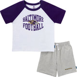 2-Piece Infant & Toddler Boys Baltimore Ravens T-Shirt and Shorts Set-Gerber Childrenswear Wholesale