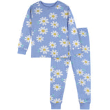 2-Piece Infant & Toddler Girls Blue Daisies Cotton Pajama Set-Gerber Childrenswear Wholesale