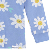 2-Piece Infant & Toddler Girls Blue Daisies Cotton Pajama Set-Gerber Childrenswear Wholesale
