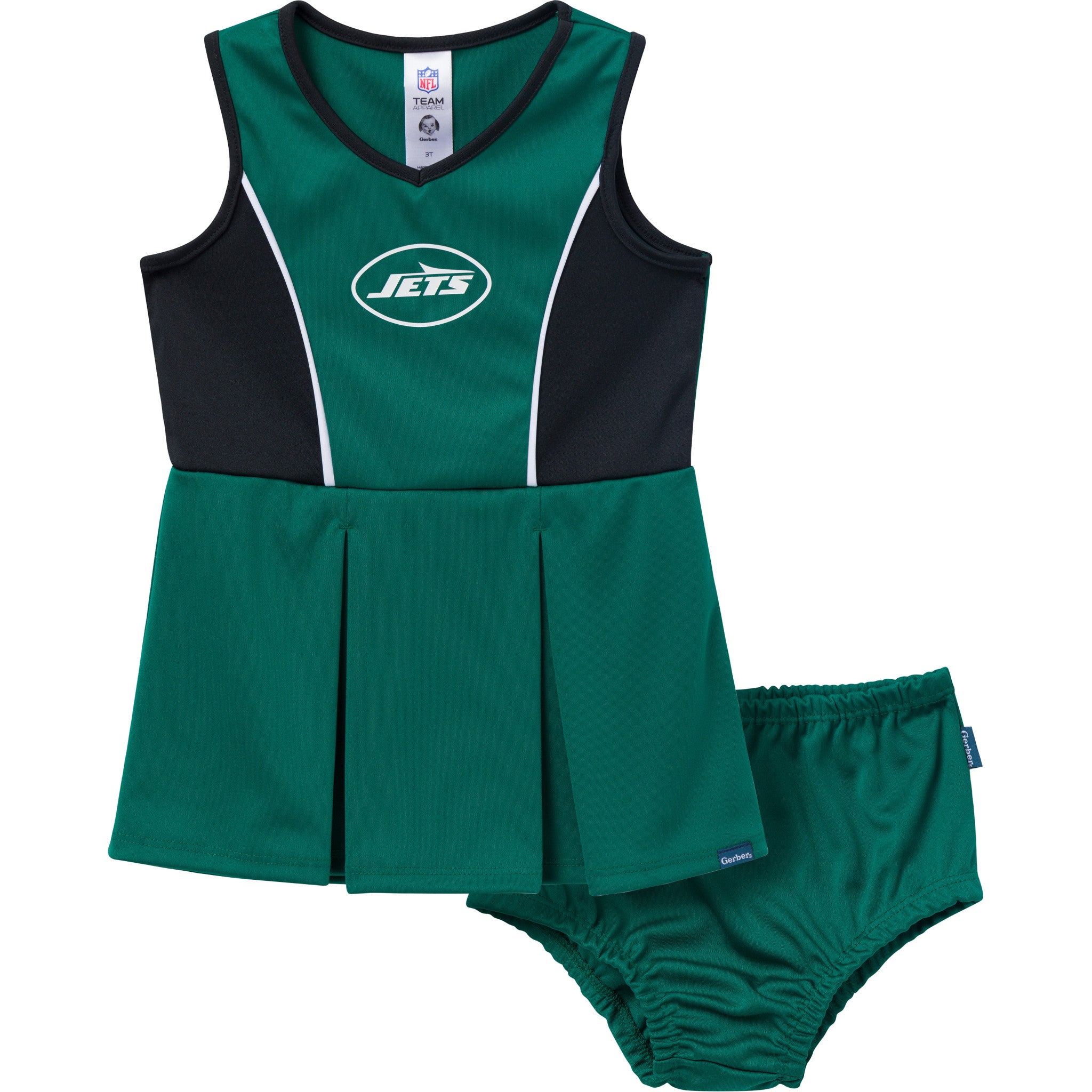 2-Piece Infant & Toddler Girls New York Jets Dress and Panty Cover Set-Gerber Childrenswear Wholesale