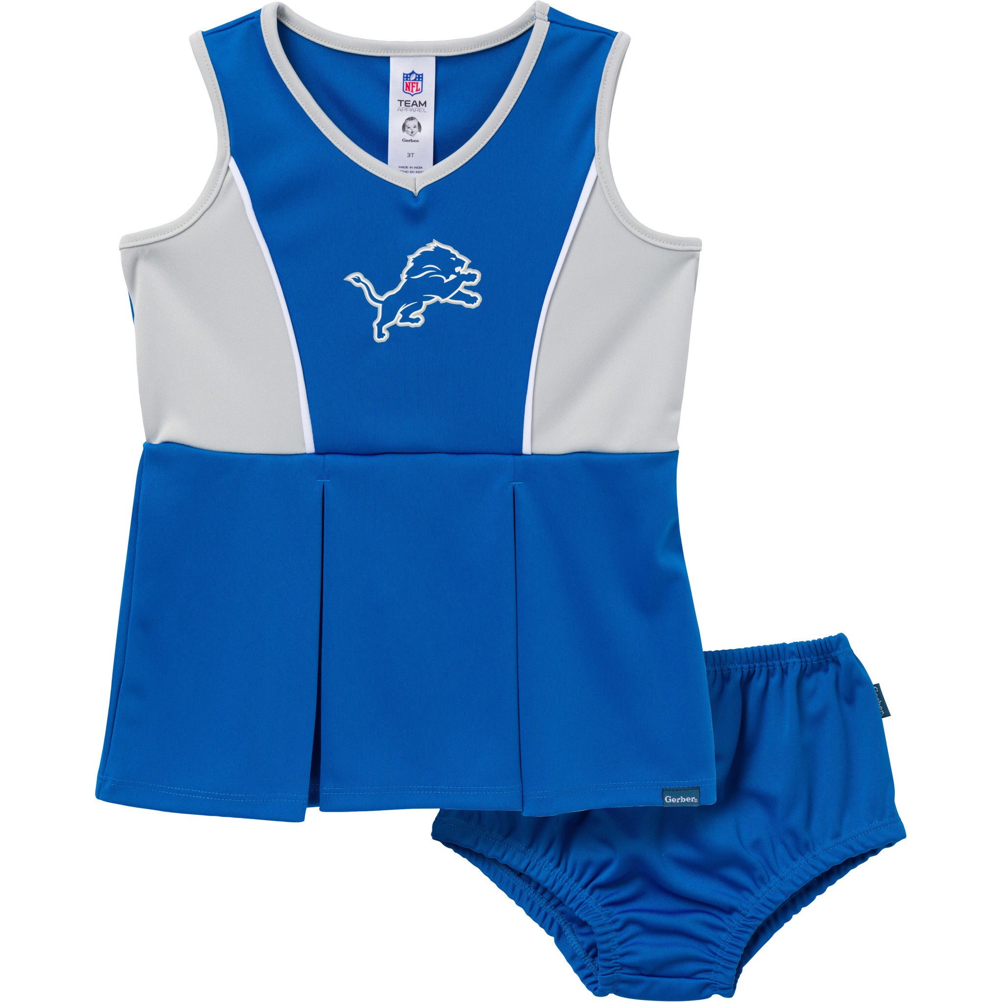 2-Piece Infant & Toddler Girls Detroit Lions Dress and Panty Cover Set-Gerber Childrenswear Wholesale
