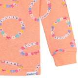 2-Piece Infant & Toddler Girls Peach Bracelets Cotton Pajama Set-Gerber Childrenswear Wholesale