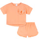 2-Piece Infant & Toddler Girls Peach Pocket Tee and Shorts Set-Gerber Childrenswear Wholesale