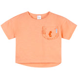 2-Piece Infant & Toddler Girls Peach Pocket Tee and Shorts Set-Gerber Childrenswear Wholesale