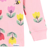 2-Piece Infant & Toddler Girls Pink Tulips Cotton Pajama Set-Gerber Childrenswear Wholesale