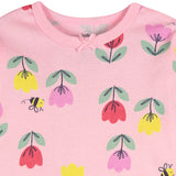 2-Piece Infant & Toddler Girls Pink Tulips Cotton Pajama Set-Gerber Childrenswear Wholesale