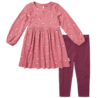 2-Piece Infant & Toddler Girls Rose Dress Set-Gerber Childrenswear Wholesale