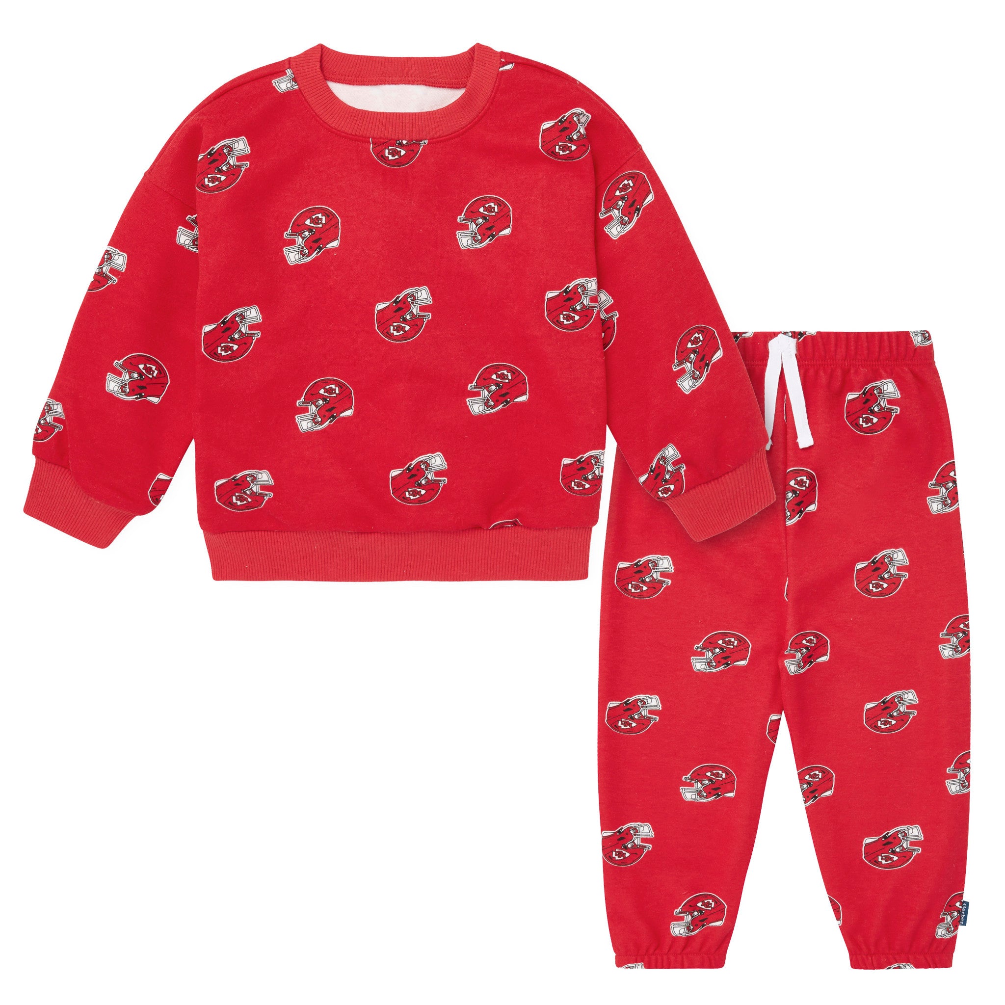 2-Piece Infant & Toddler Neutral Kansas City Chiefs Sweatshirt and Pant Set-Gerber Childrenswear Wholesale