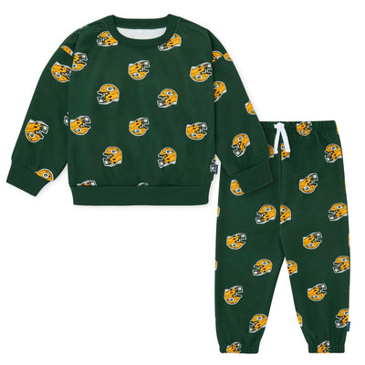 2-Piece Infant & Toddler Neutral Green Bay Packers Sweatshirt and Pant Set-Gerber Childrenswear Wholesale
